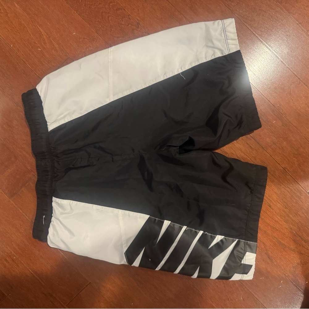 Nike Men's Athletic Black and White Shorts